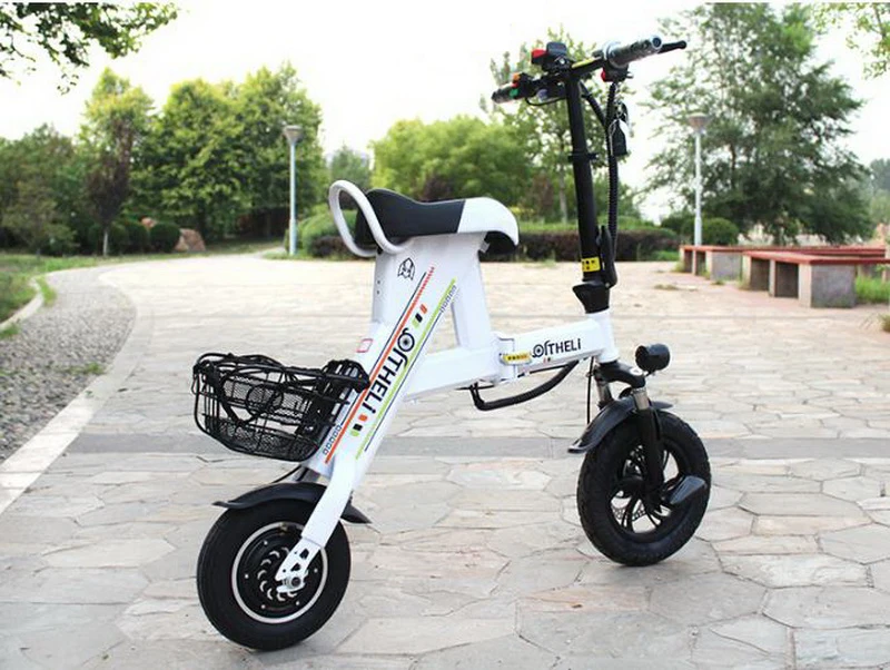 Clearance Venividivici Super light Mini-electric bike with Basket folding female small electric car lithium battery adult scooter 2