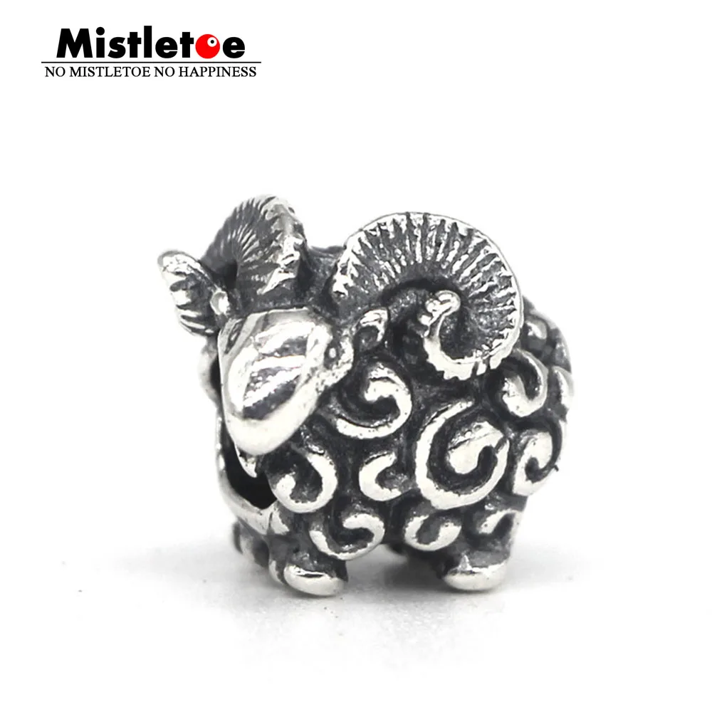 

Mistletoe 925 Sterling Silver Year of the Ram Charm Bead Fit European Bracelet Jewelry