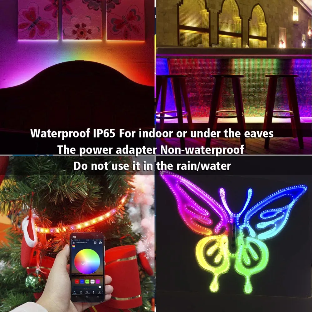 Светодиодный светильник Alexa 32 8 футов 10 м гибкий адресуемый RGB работает с Wi Fi SPI Music