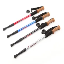 7075 Алюминиевый прямой хвостовик Три мягкие деревянные ручки альпеншток альпинизма Открытый Треккинг палки тростника