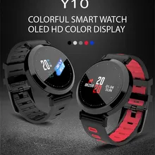 Y10 0,96 ''ips Smart часы монитор сердечного ритма BT 4,0 браслет красочные трекер Шагомер Экран smartwatch