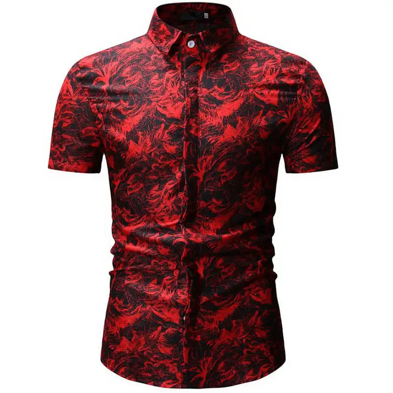 Лидер продаж Для мужчин s летние пляжные гавайская рубашка 2019 бренд короткий рукав плюс цветочные рубашки Для мужчин Повседневное праздник