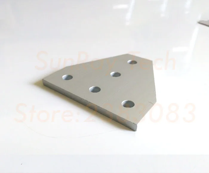 

5 hole T joining plate Aluminium CNC machining clear anodized