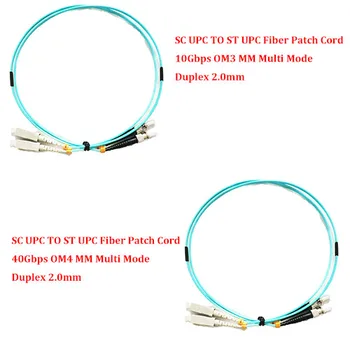 

20 Pieces 2.0 Meter SC UPC TO ST UPC Optical Fiber Patch Cord 10Gbps OM3/ 40Gbps OM4 MM 50/125 Multi Mode Duplex 2.0mm