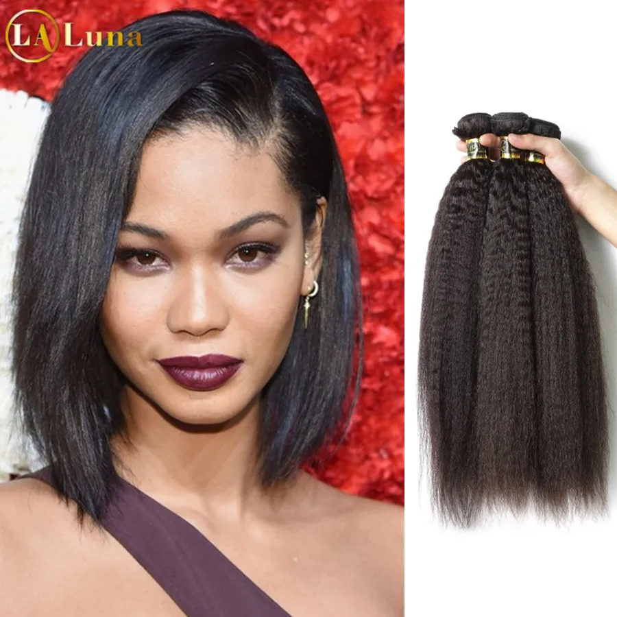 

7A Mongolian Kinky Straight Coarse Yaki 3 Pcs/Lot Virgin Human Hair Weave Bundles Italian Yaki 10"-30" Kinky Straight Hair Weave