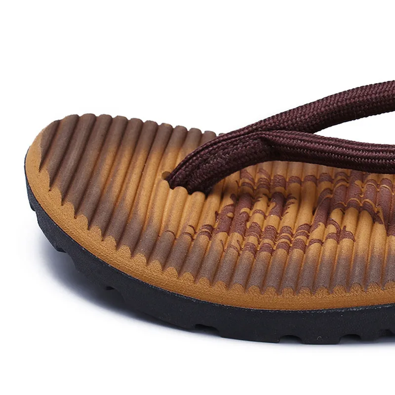 Men's Fashion Casual Flat Flip Flops Slippers Beach Sandals Outdoor Skid Shoes Mans footwear terlik kapcie 40JA3025