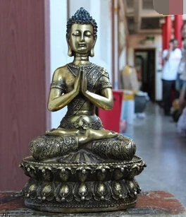

xiuli 004280 13 Thailand Buddhism Copper Bronze Gild Rulai Tathagata Sakyamuni Buddha Statue