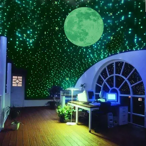 Plastic Fluorescence Noctilucent Stars Sky Wall Sticker Light De Plástico Fluorescência Noctilucentes Estrelas Sky Luz Adesivo Parede Das Crianças
