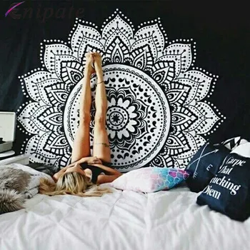 

Enipate Mandalas Flowers Tapestry Aubusson Colored Printed Decor Tapestry Religious Boho Wall Carpet Yoga Mat Blanket