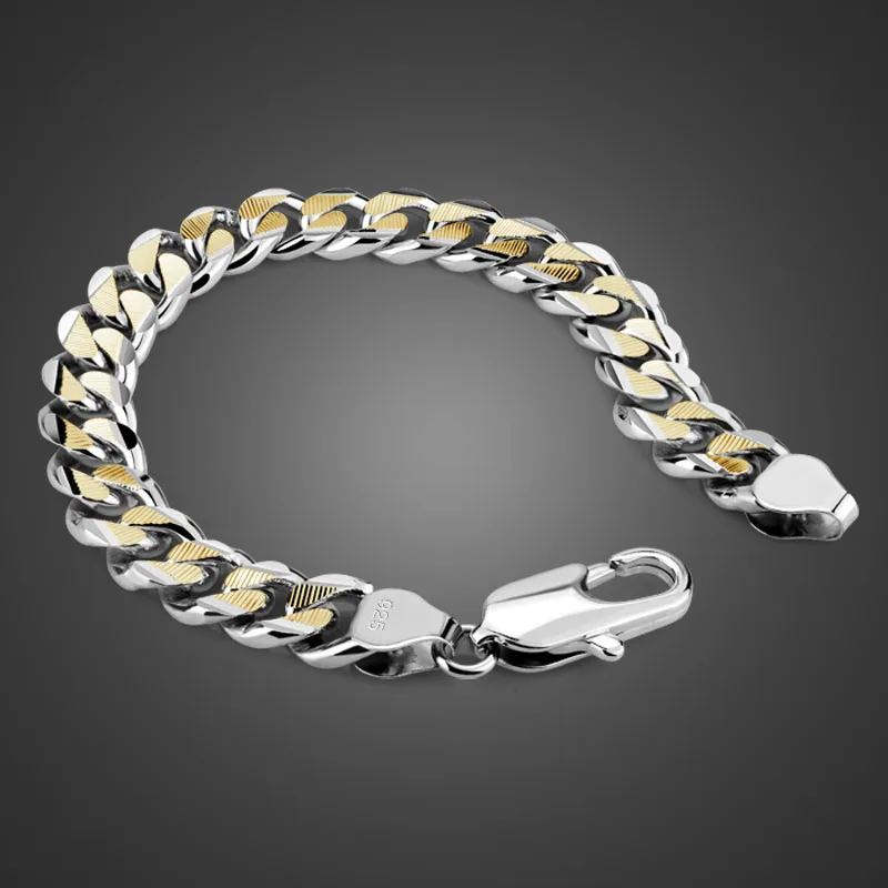 

925 fashion Sterling Silver male Bracelet personality Trendsetter Woven Bracelet Fashion lovers bracelet Jewelry