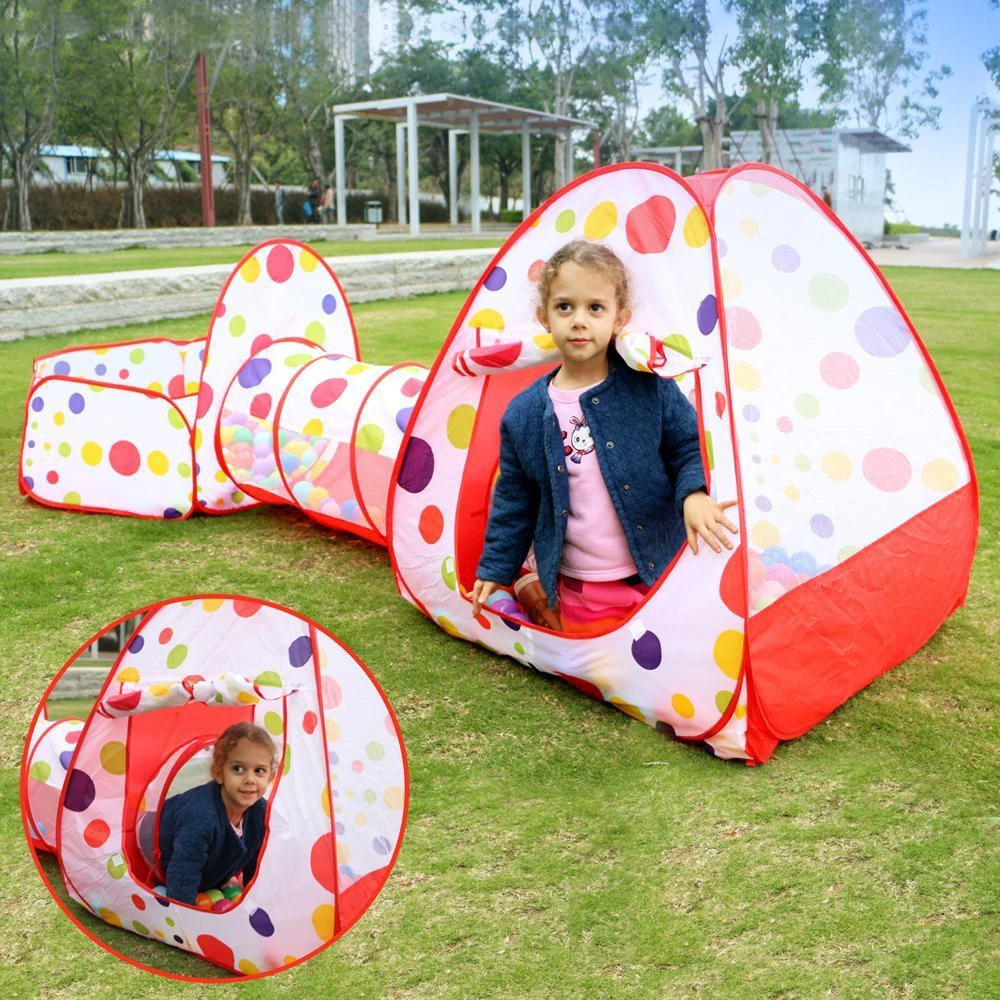 

Foldable Round Tunnel Tent Three - Piece Set Ocean Ball Pool Indoor/Outdoor Play House Ball Pool Play Tent Toys For Children