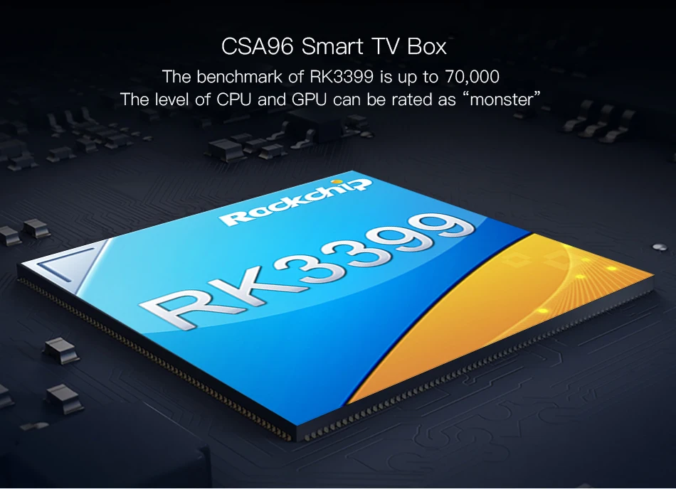 CSA96 ТВ коробка с двумя камерами, процессор ROCKCHIP RK3399 двойной Cortex-A72 Quad Cortex-A53 64-bit Bluetooth 4,0, 4 Гб оперативной памяти, 32 Гб встроенной памяти, WI-FI Android 6,0 Декодер каналов кабельного телевидения 4K