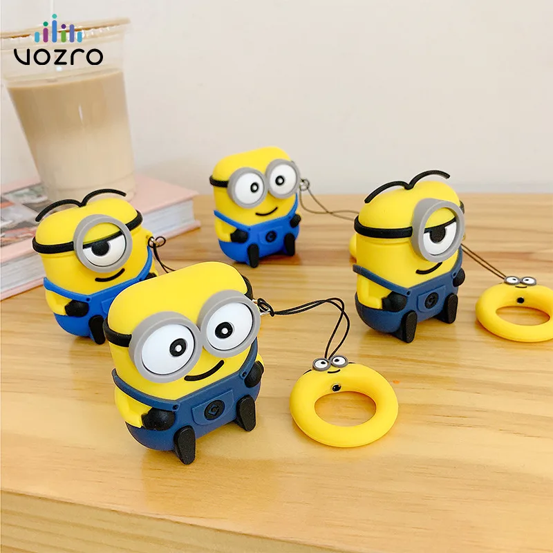 

VOZRO Lovely Little Yellow Man Wireless Bluetooth Earphone Case For Apple Airpods Headphones Cases For Airpods Protective Cover