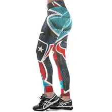 Унисекс футбольная команда Texans печать обтягивающие брюки тренировки тренажерный зал Обучение для йоги бега занятий спортом леггинсы для фитнеса Прямая поставка