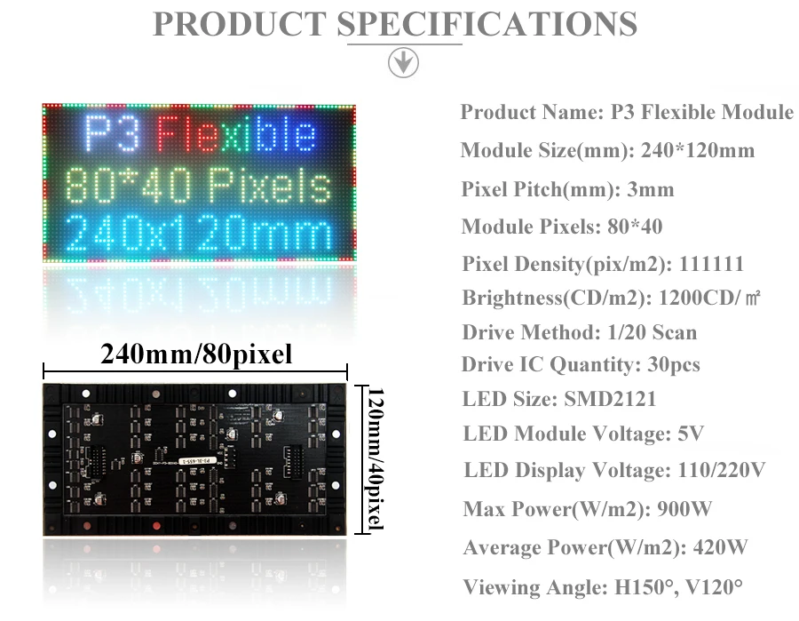 2 P3 Indoor Flexible Full color LED display module