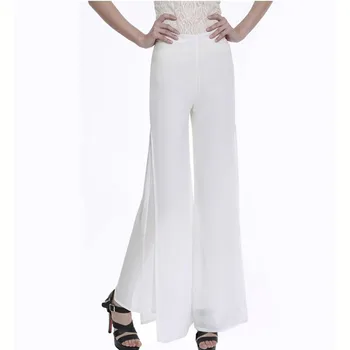 

YRRETY 2018 Women New Elegant Elastic Waist Brand Bohemia Cloth Side Open Loose Trousers Wide Leg Pants Super Quality Pants