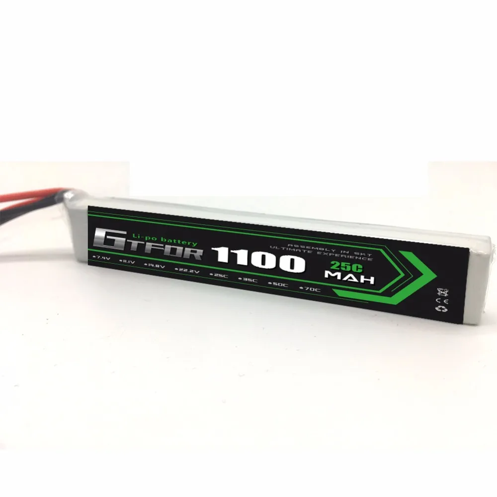 GTFDR POWER 7 4 в 1100 мач 25C 2s аккумулятор для пистолета страйкбола мини радиоуправляемая