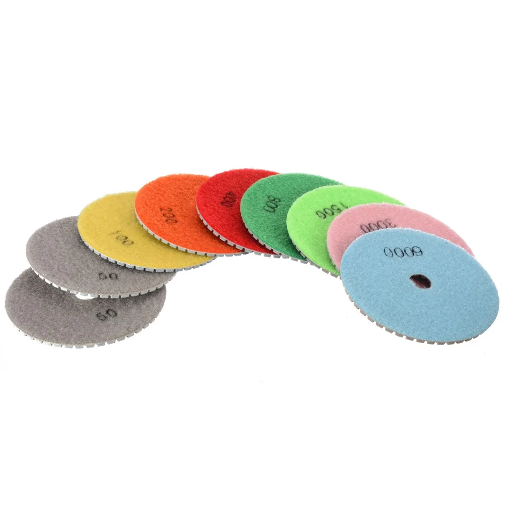 Kopen 10 stks Diamant Polijsten 100mm 4 inch M14 Stone Beton Marmer Slijpschijf Set Tool Mayitr