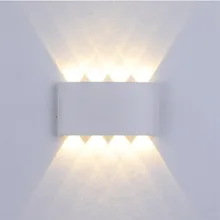 Светодиодный водостойкий Настенный Бра 6 Вт 8 Вт 12 Вт современный вверх и вниз сторона кровати с настенным освещением светящееся освещение приспособление для внутреннего наружного Decora