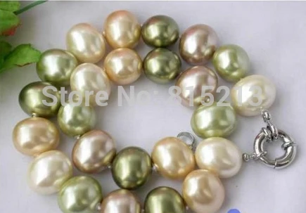 

ddh001502 HUGE 17.5" multicolor RICE SOUTH SEA SHELL PEARL NECKLACE