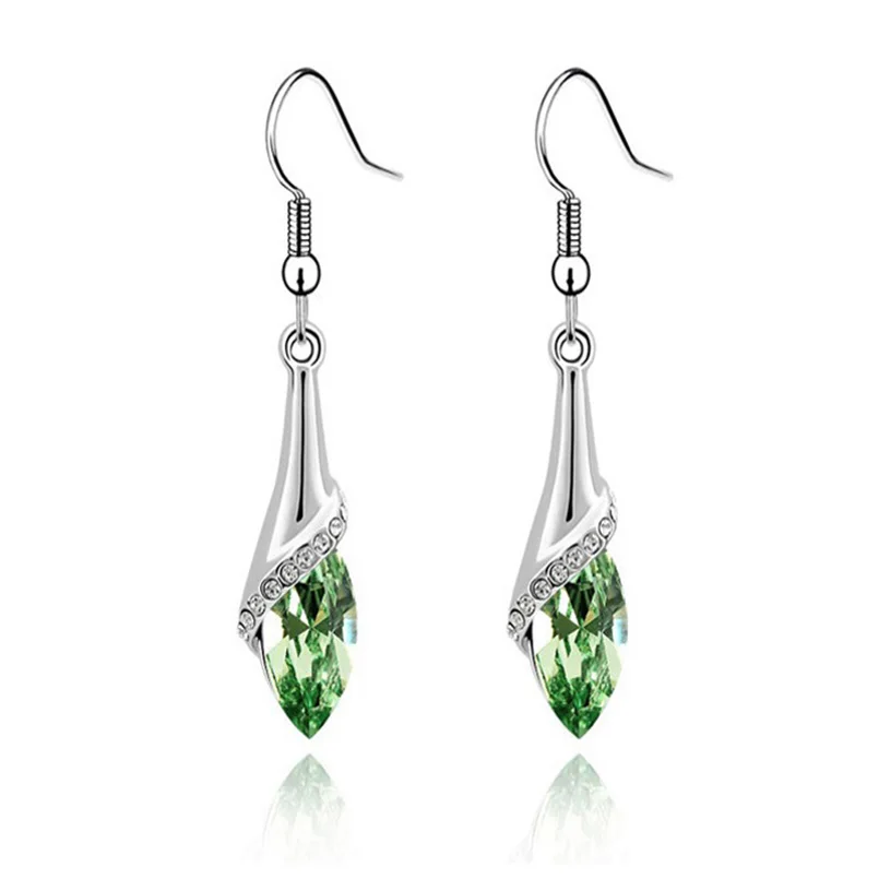 Женские серьги с кристаллами Marquise 1 пара капельки для свадьбы подарок #4 5|earring jackets