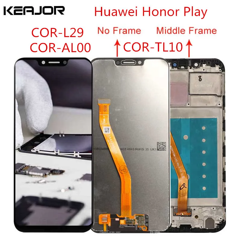 

For Huawei Honor Play Lcd Screen Tested AAA Lcd Display+Touch Screen with Frame Replacement For Huawei Honor Play 6.3inch
