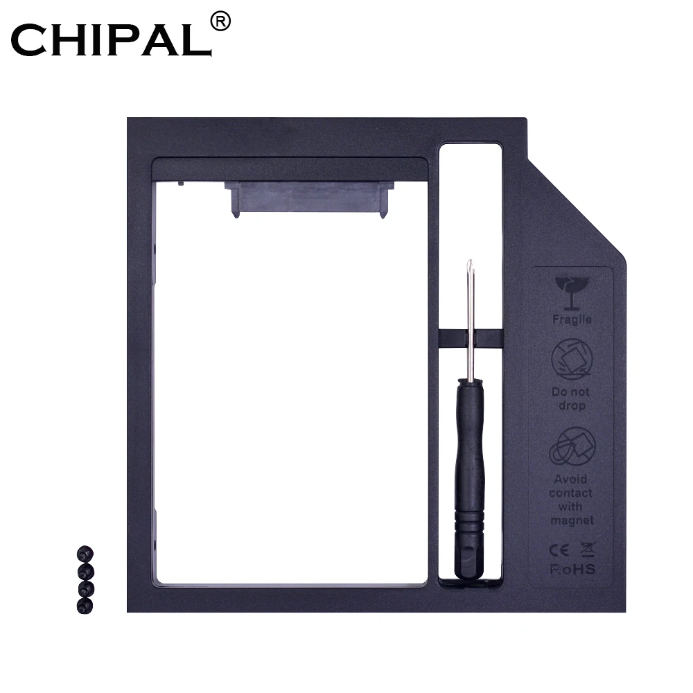 CHIPAL пластик 2nd Second HDD Caddy 9,5 мм 9 мм SATA 3,0 Optibay 2,5 ''SSD DVD жесткий диск драйвер CD-ROM чехол адаптер Корпус