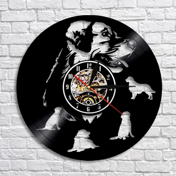 

Labrador Golden Retriever Dog Vinly Record Wall Clock Puppy Pet Dog 3D Time Clocks Modern Design Home Decor For Dog Lover