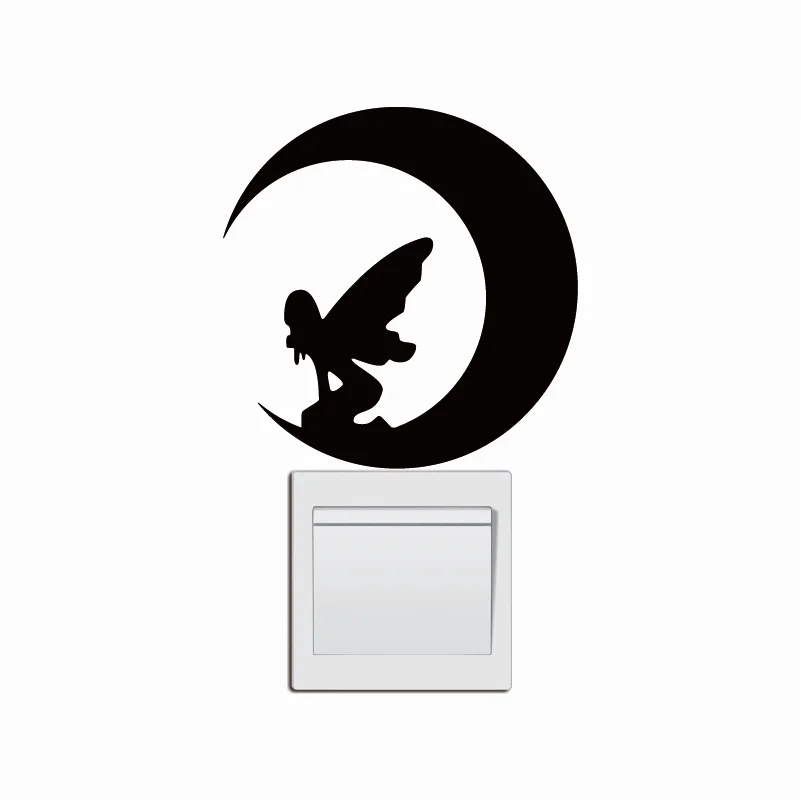

KG-189 Fairy Girl Switch Sticker Anglel Silhouette Vinyl Wall Sticker for Kids Room Bed Home Wallpaper