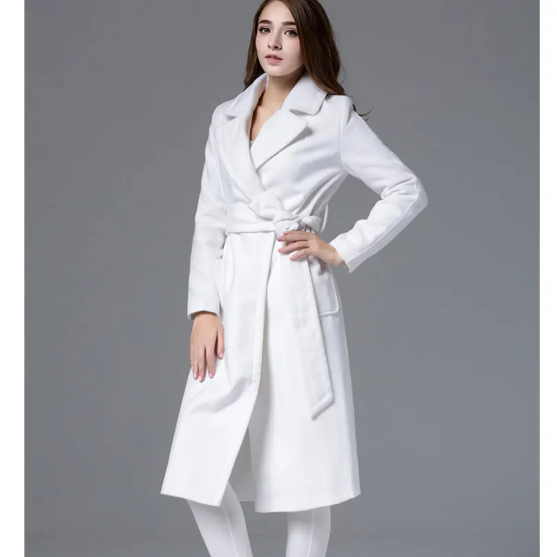 Outwear Abrigos Hiver Femmes Automne Tranchée Long Lâche Mujer Élégant Blanc Pardessus Chic Ceinturé Femelle Manteau Simple Casacos Occasionnel rrW5Haq