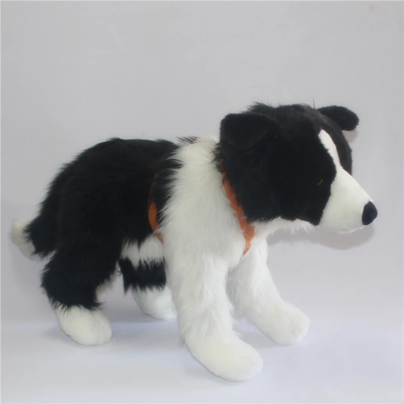 Simulation animal dog plush toy border collie doll small dog border collie gift doll birthday gift for children friends 47cm x 34cm (3)