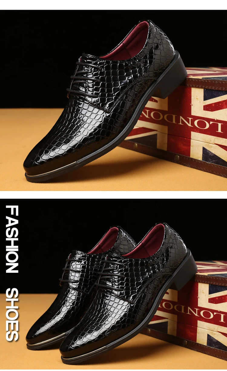 Shoes 2018 New Office Formal Business Wedding Leather Shoes Type Oxfords Upper Material Patent Leather Lining Pu Outsole Rubber Insole Eva Fit Fits True To Size Take Your Normal