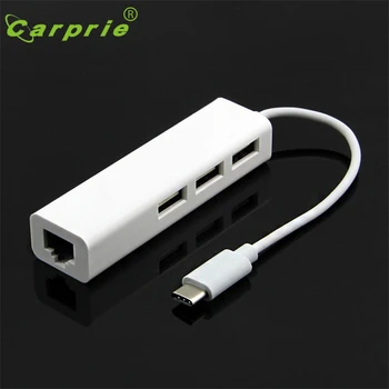 

CARPRIE USB3.1 Type-C USB-C to RJ45 Ethernet LAN Adapter With USB Hub For Notebook Jan17 MotherLander
