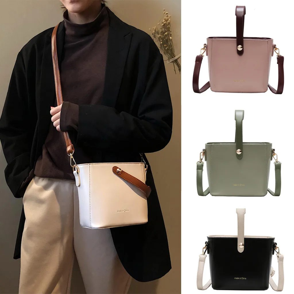 

Women's Fashion Pure-colour Slant Bag Single Shoulder Bag Purse Messenger Bag sac a main femme de marque luxe cuir 2019