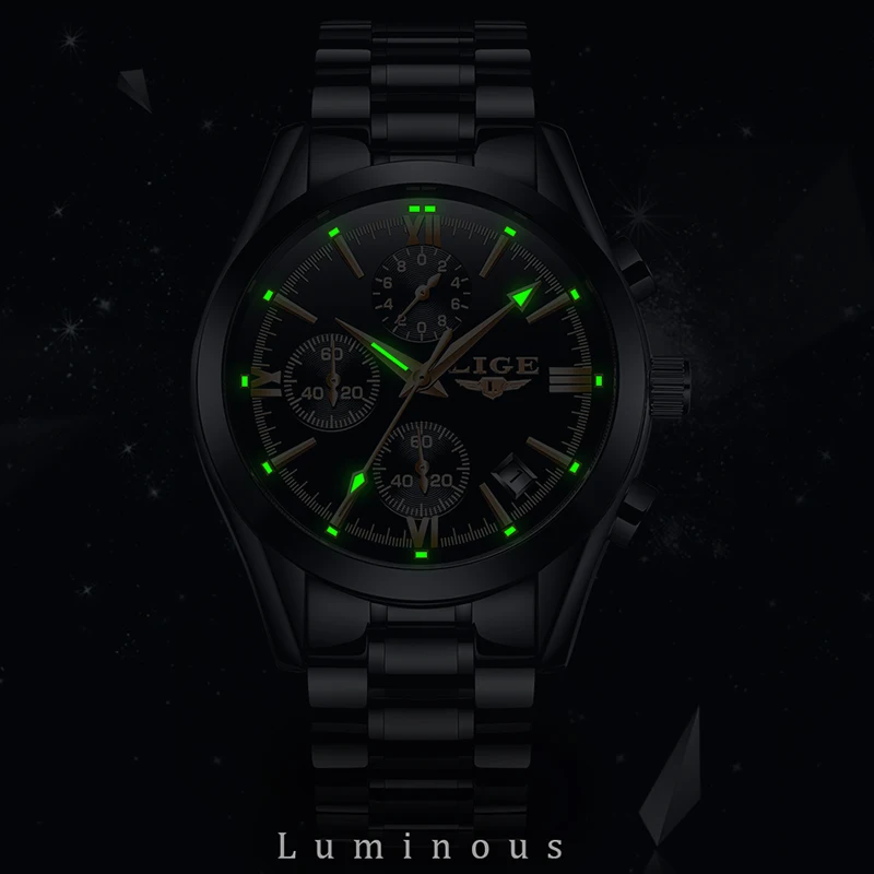 LIGE Mens Watches Top Brand Luxury Fashion Business Quartz LIGE Mens Watches Top Brand Luxury Fashion Business Quartz
