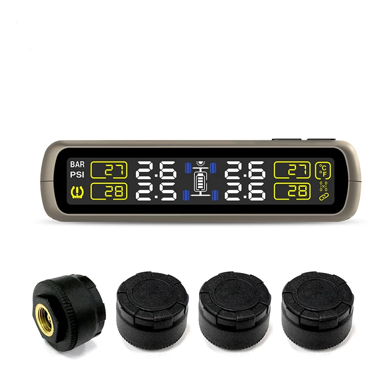 

T881X-TL Solar Power TPMS Car Tire Pressure Alarm Monitoring System For Car Motorcycle Bicycle Truck Tire Pressure Monitoring