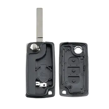 

2019_New 3 Button Replacement Fob Key Case Uncut Blade For Peugeot 207 307 407 308 607 For Citroen 3 Button Without Slot