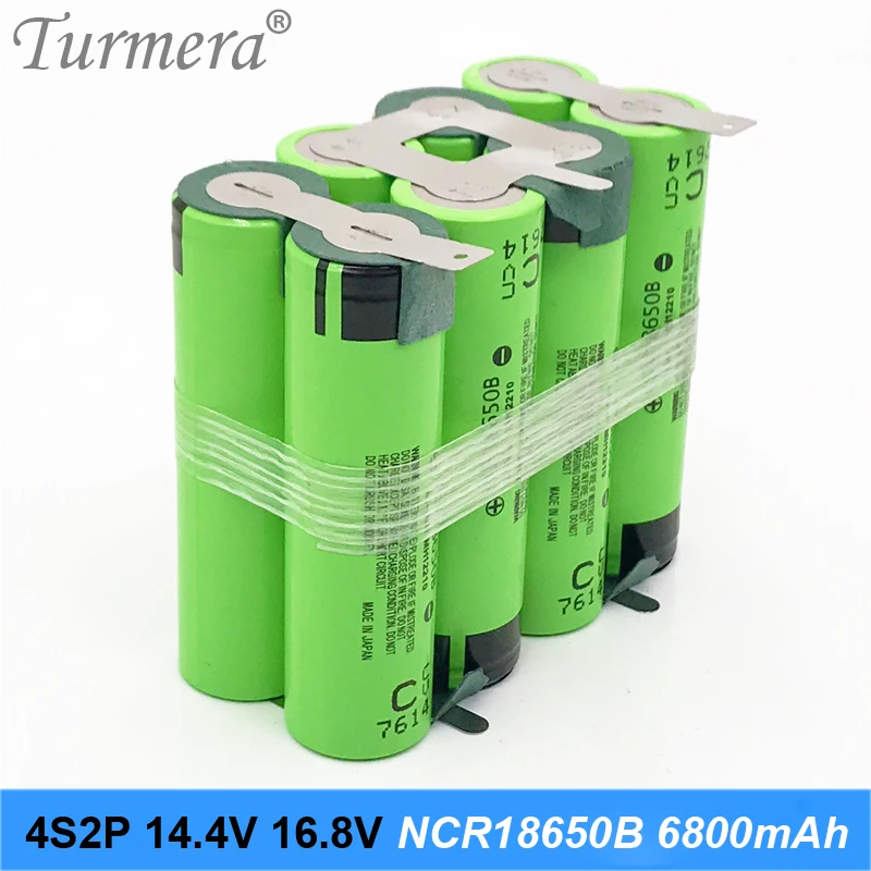 4s2p батарея 18650 пакет ncr18650b 6800mah 16 8 v 14 4 сварочный припой для отвертки инструменты