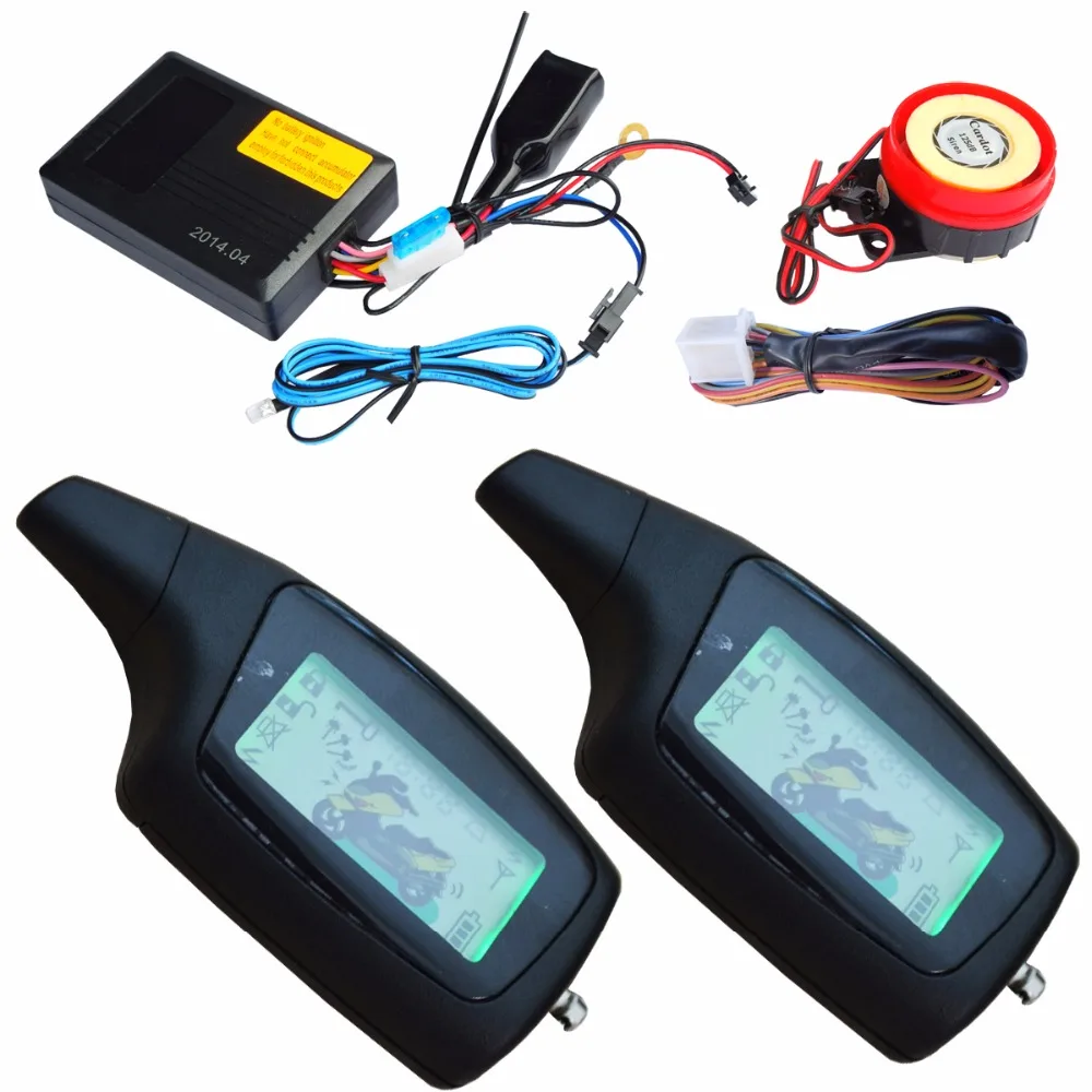 russian remote ignition two way motorcycle alarm LCD remotes vibration