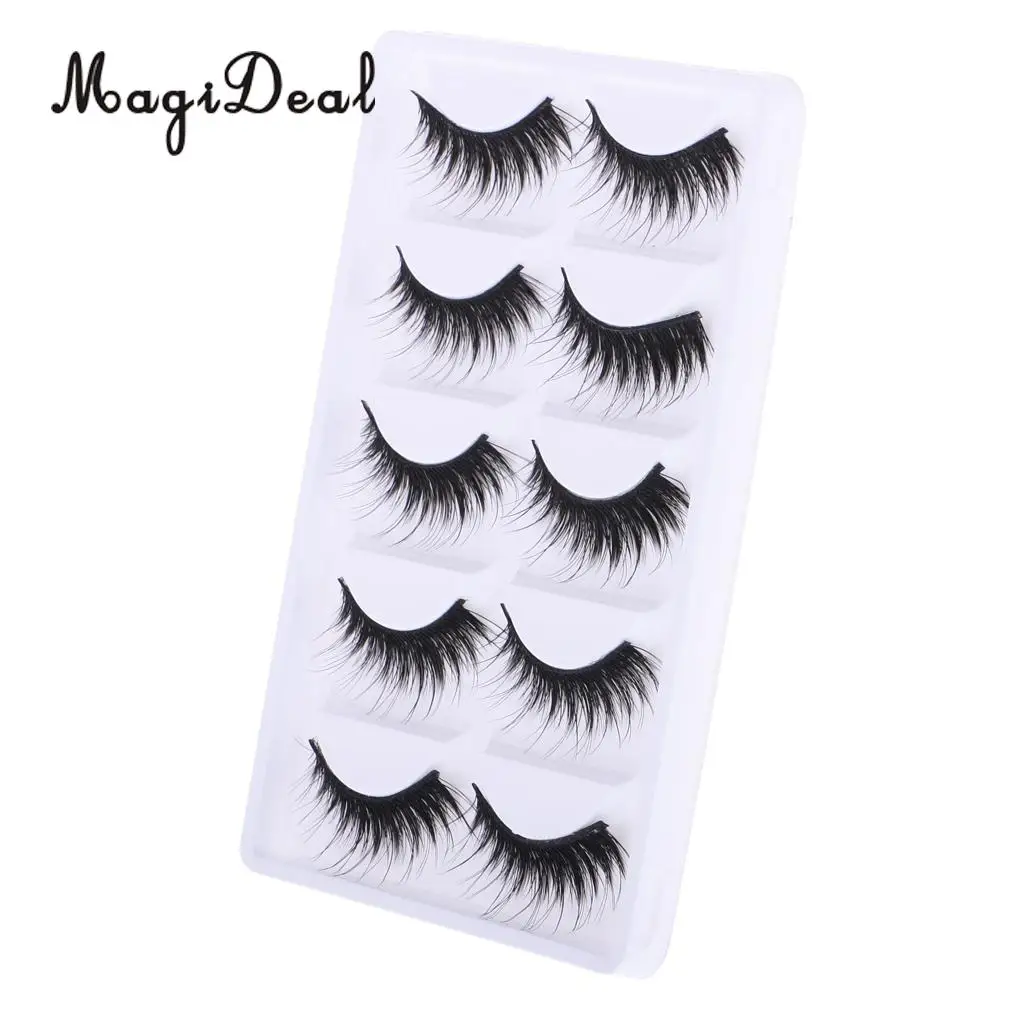 MagiDeal High Simulation 5Pairs Black Plastic Fake Eyelashes for 12 Inch Doll Make Up DIY Making & Repair Acc Children Girls Toy