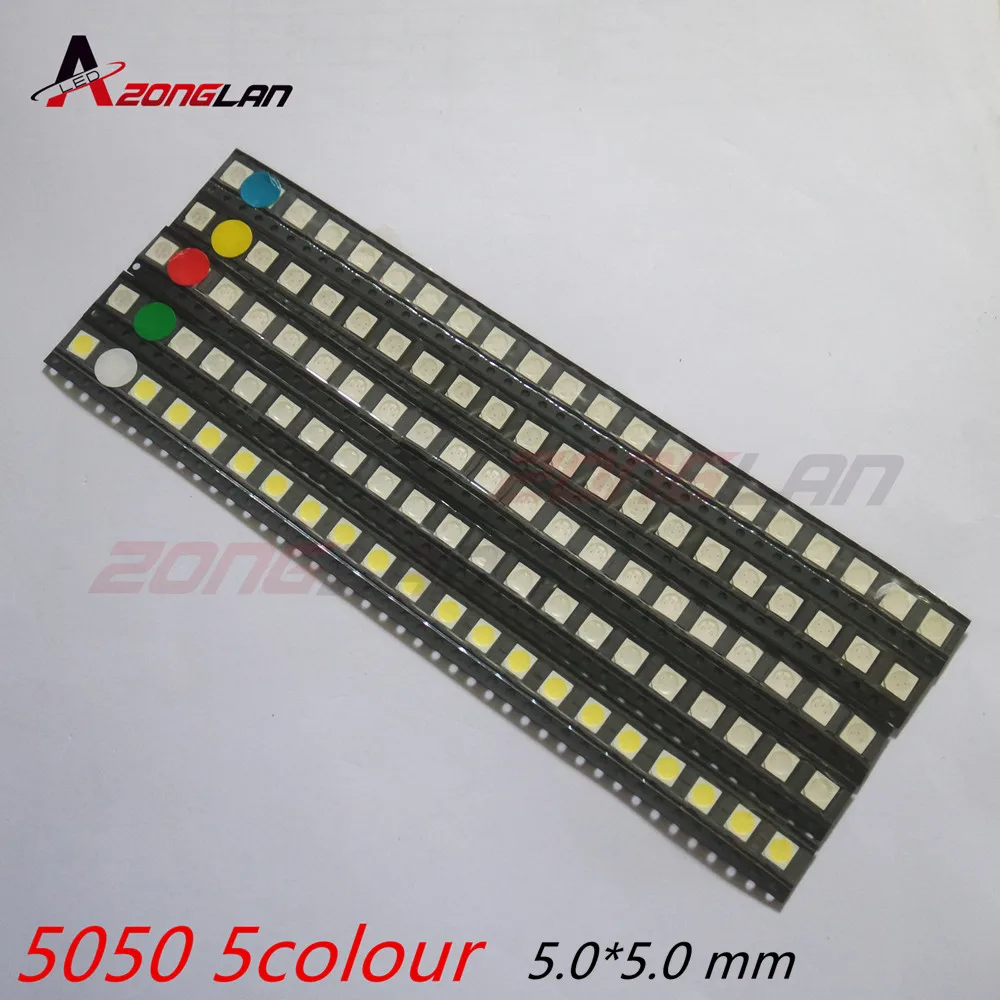 

100pcs=5colors x 20pcs 5050 5730 1206 0805 0603 2835 LED Diode Assortment SMD LED Diode Kit Green/ RED / White / Blue / Yellow
