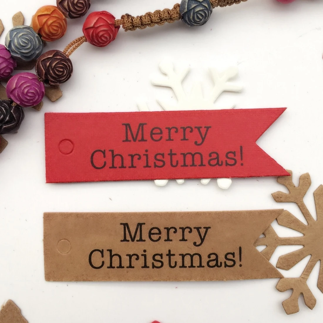 

Nice Wholesale 100pcs Decorative Merry Christmas Paper Gift Tags Label Hanging Cards DIY Home Party Christmas Accessories