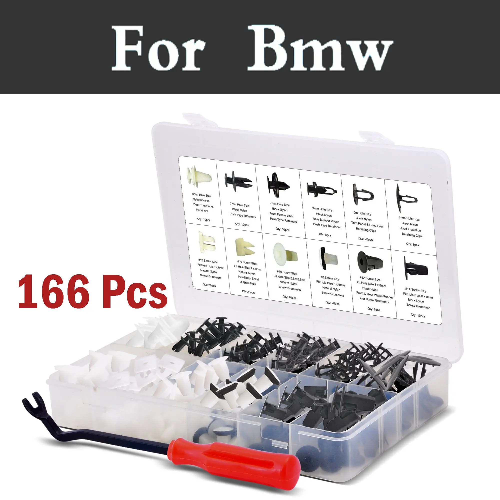 166pcs Car Auto Body Clips Body Panel Clips&Fasteners Retainer Set