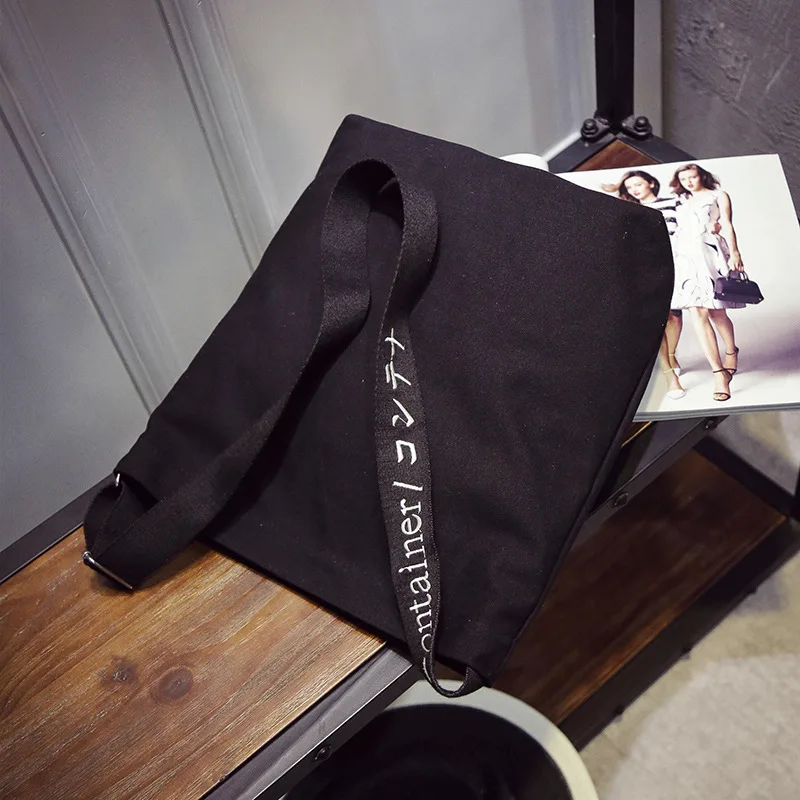 

fashion letter women messenger bags canvas shoulder bags 2018 new arrival zipper female students girls school handbags