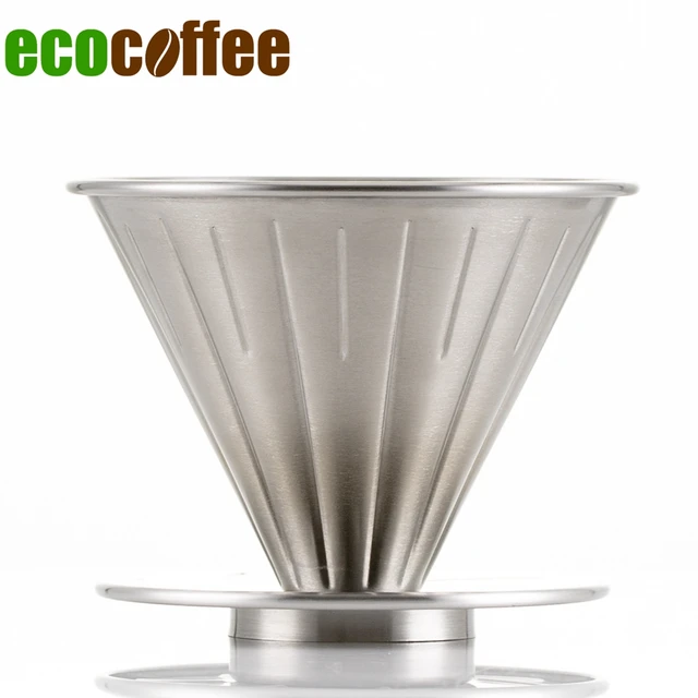 Best Offers Ecocoffee 304 Stainless Steel V60 Dripper Barista Hot Brewering Filter Cup Household Coffee Maker with 40pcs Paper filters free Best Offers Ecocoffee 304 Stainless Steel V60 Dripper Barista Hot Brewering Filter Cup Household Coffee Maker with 40pcs Paper filters free