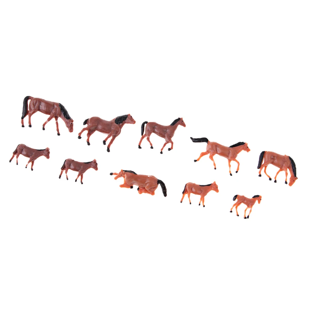 10 шт. 1/87 хо масштаб окрашенные фермы животные модель лошадь поезд макет фермы