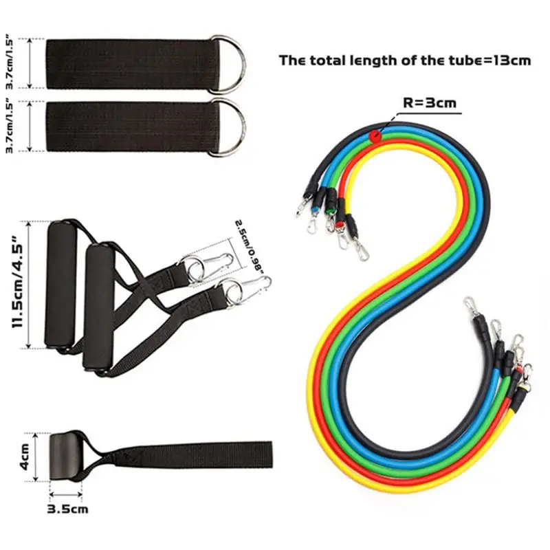 11 шт. резистентная резинка оборудование для фитнеса набор тренировка, Упражнение полос для тренировки физиотерапии домашние тренировки Йога Пилатес