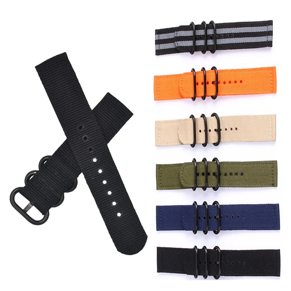 

19MM 20mm 22MM Military Nylon Wrist Band Strap For Watch Stainless Steel Buckle Strap Men Women Nylon watch watches ladies clock