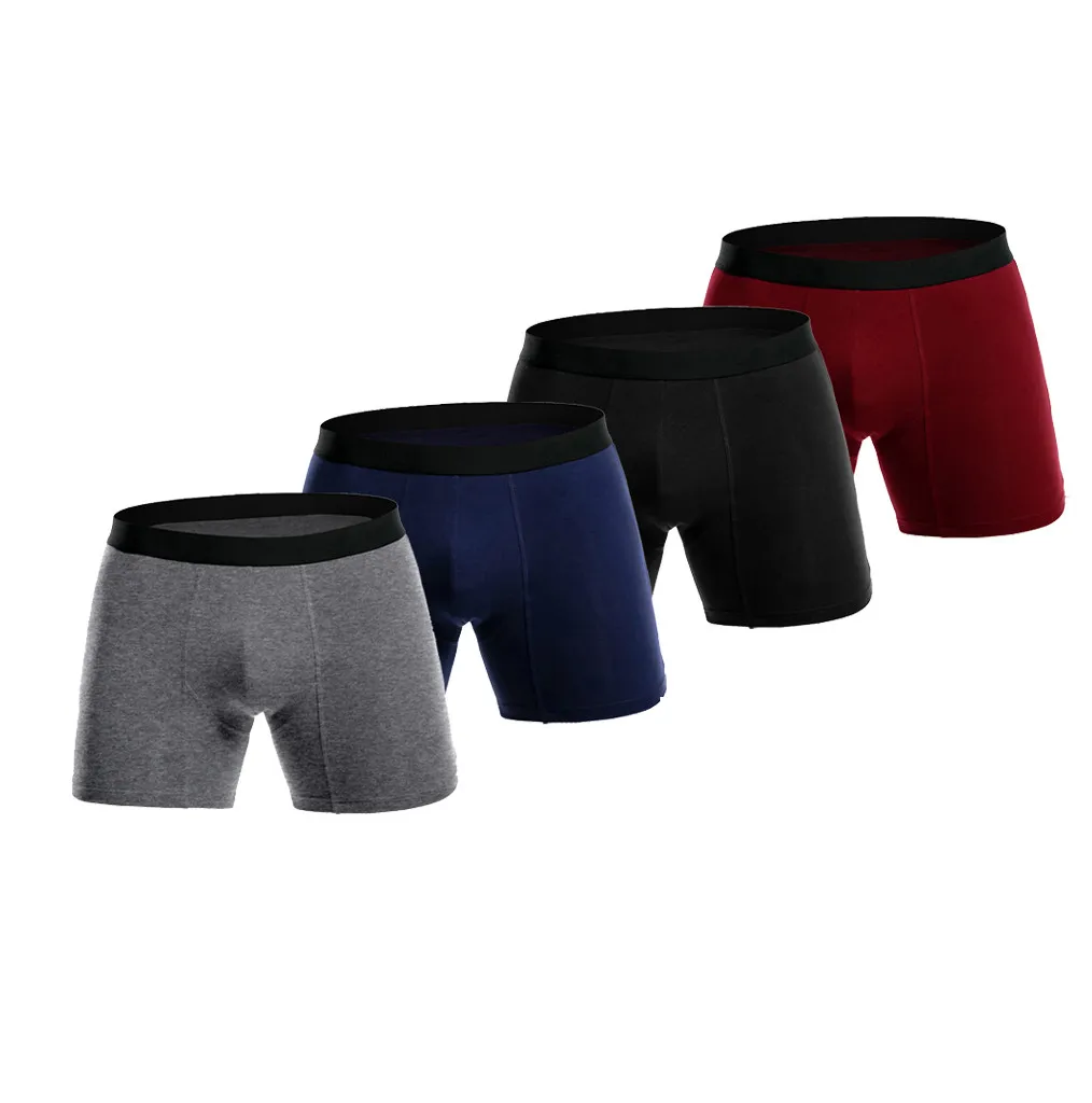 

FeiTong Men's Hot Fashion 4er Pack Colourful Comfortable 95% Cotton Underwear Plus Size homme Pants Trunks Boxer shorts Gay Male