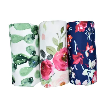

Newborn Baby Floral Pattern Blanket Swaddle Blankets Green Leaves Print Baby Photography Wrap Infant Baby Swaddling Blanket